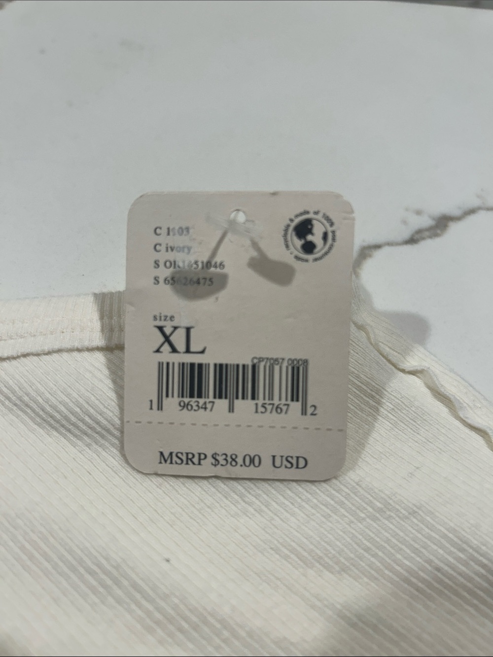 We The Free Off White Ribbed Racerback Tank - Picture 2 of 4